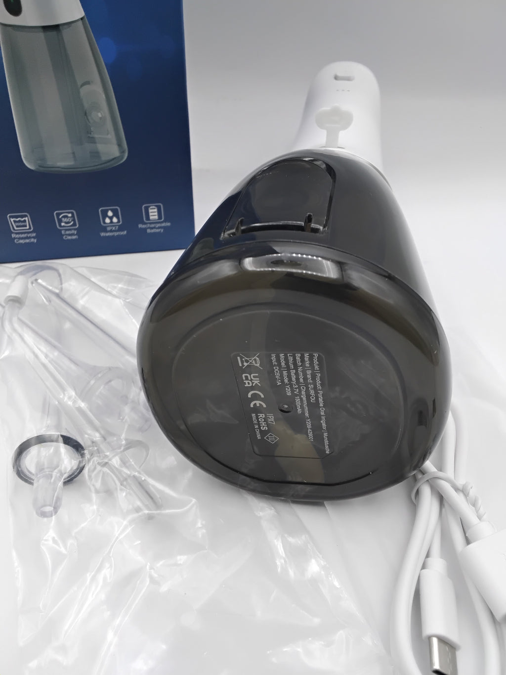🦷 SURFOU Y209, IDROPULSORE DENTALE PORTATILE, 300 ML, 5 MODALITÀ, IPX7, RICARICABILE USB-C, NUOVO