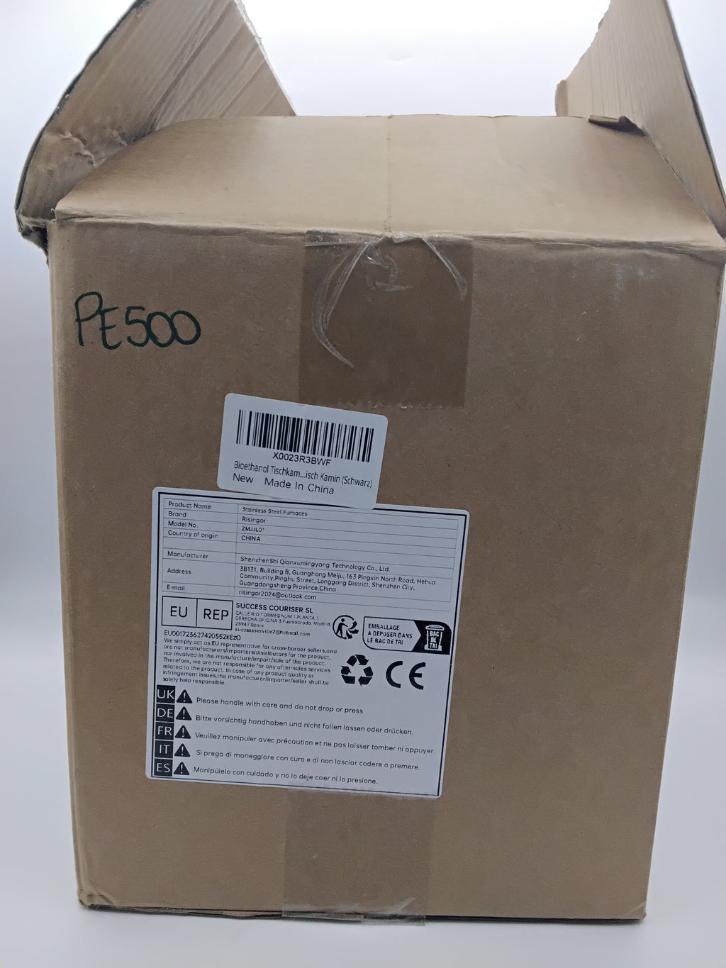 🔥 RISINGER ZMJ01, CAMINO DA TAVOLO A BIOETANOLO, NERO, ACCIAIO INOX, NUOVO