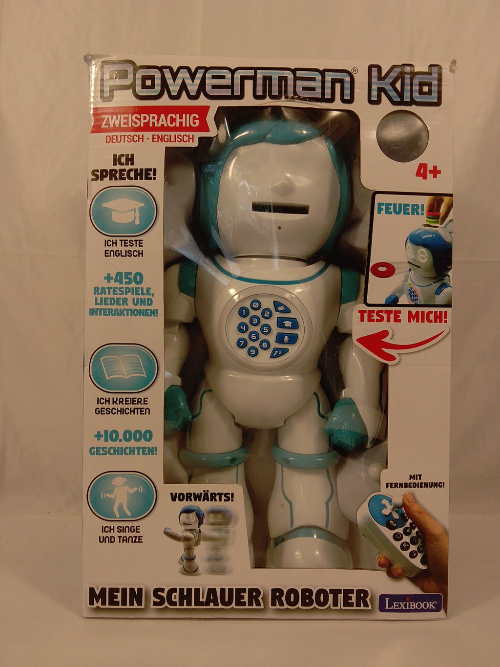 🤖 Lexibook POWERMAN KID ROB90DE, robot educativo interattivo e programmabile per bambini dai 4 anni, bilingue TEDESCO/INGLESE, con telecomando incluso.Nuovo
