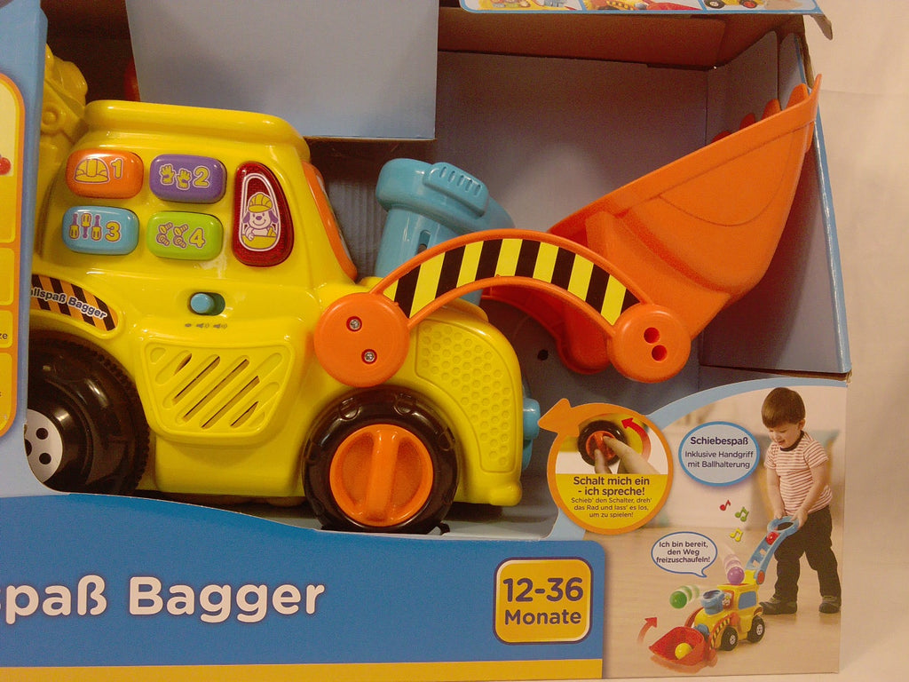 🚜 VTech Baby Ballspaß Bagger, giocattolo interattivo con palline, suoni e attività educative, per bambini da 12 a 36 mesi.Nuovo