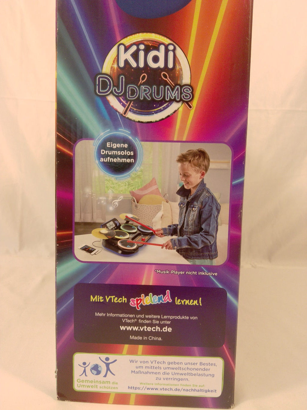 🥁 VTech Kidi DJ Drums, batteria elettronica interattiva per bambini 6+, con pad luminosi, piatti, Bluetooth e microfono integrato.Nuovo
