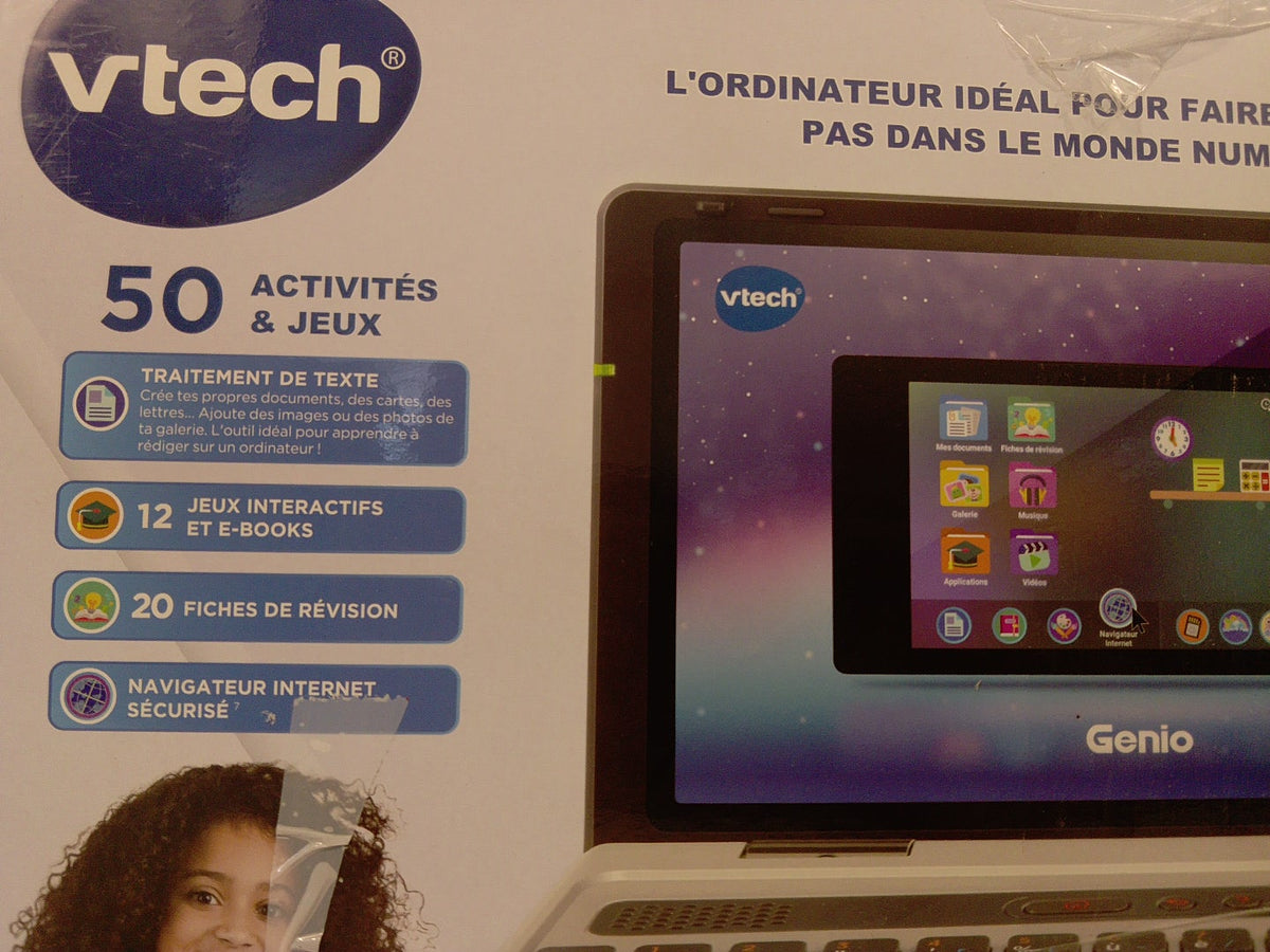 VTech Genio Mon Premier Vrai Ordi! Computer Portatile Educativo Bambini 5-12 Anni, 50+ Attività e Giochi, Wi-Fi, 8GB, Mouse – VERSIONE FRANCESE 🇫🇷NUOVO