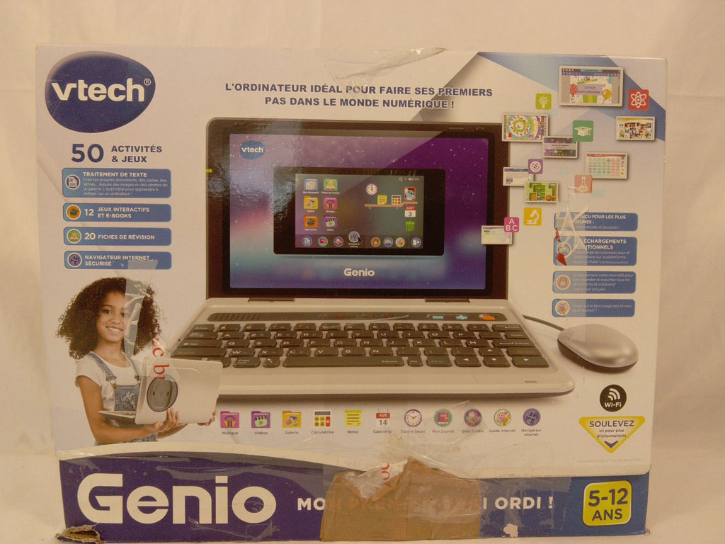 VTech Genio Mon Premier Vrai Ordi! Computer Portatile Educativo Bambini 5-12 Anni, 50+ Attività e Giochi, Wi-Fi, 8GB, Mouse – VERSIONE FRANCESE 🇫🇷NUOVO