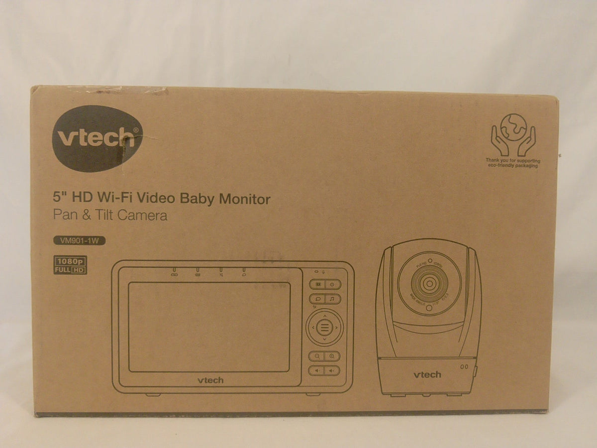 VTech VM901-1W Baby Monitor Video 5" HD Wi-Fi 1080p Pan &amp; Tilt Nuovo