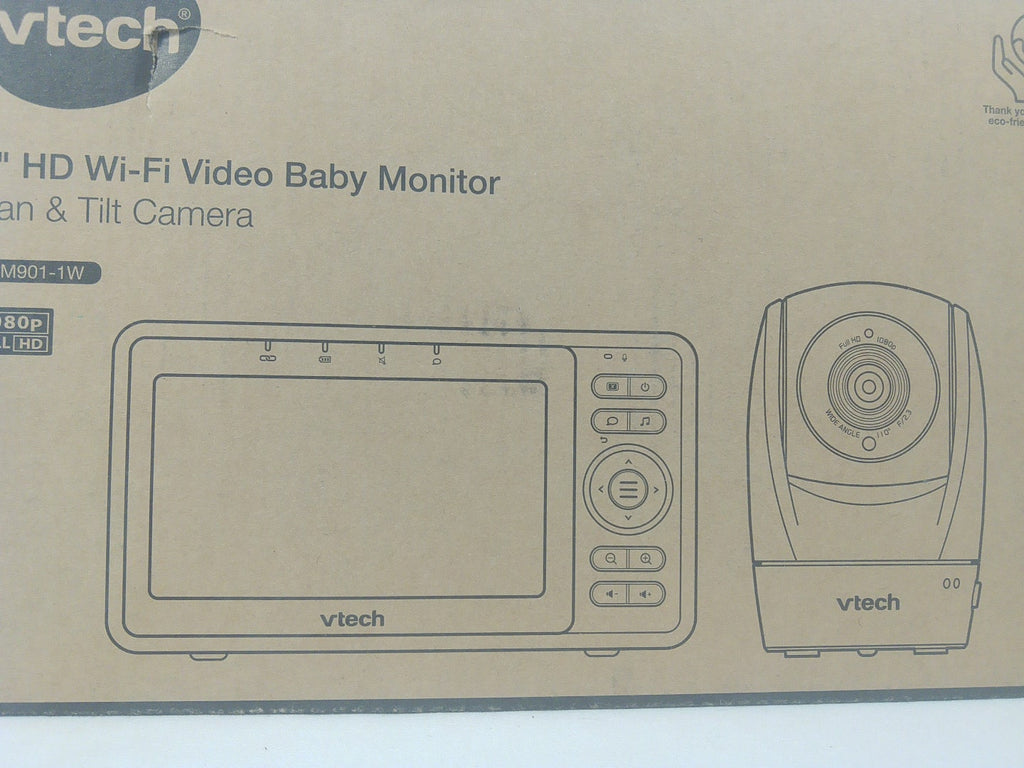 VTech VM901-1W Baby Monitor Video 5" HD Wi-Fi 1080p Pan &amp; Tilt Nuovo
