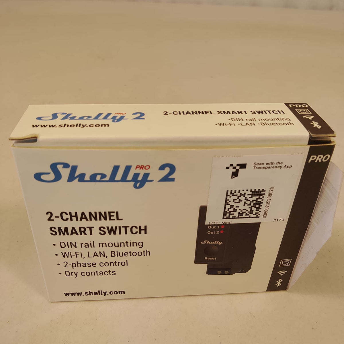 Coppia (2x) Interruttori Relè Wi-Fi e Bluetooth Shelly Plus 2PM - Misuratore di Consumi (2x10A) Nuovi
