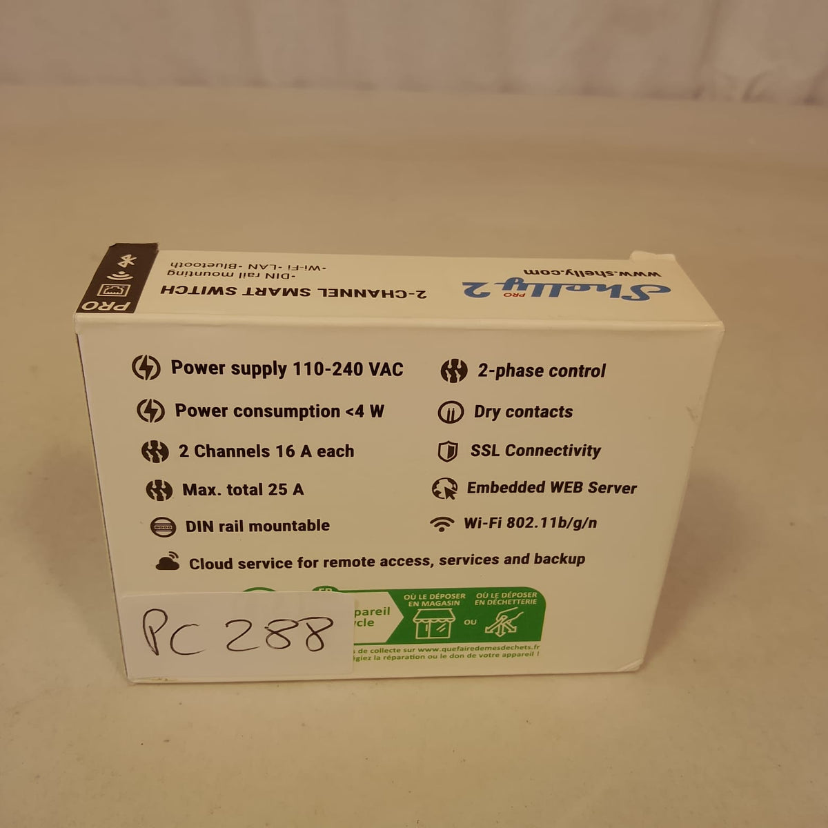 Coppia (2x) Interruttori Relè Wi-Fi e Bluetooth Shelly Plus 2PM - Misuratore di Consumi (2x10A) Nuovi