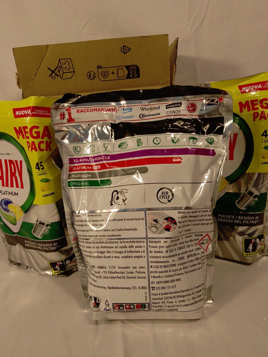 Fairy Platinum All in One Limone | Lotto 4 Confezioni Mega Pack x 45 Capsule | Totale 180 Capsule | Nuove