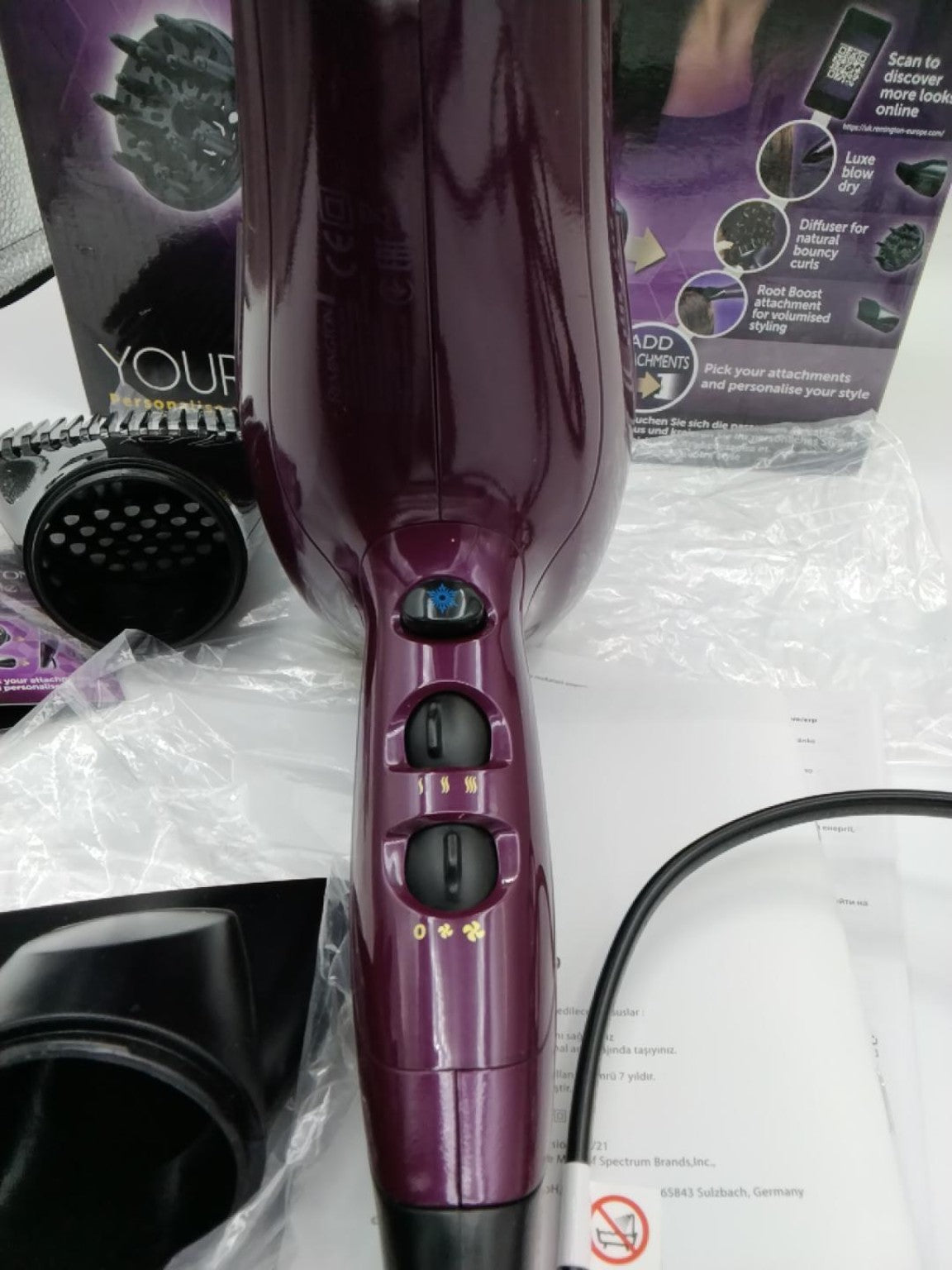 Remington Your Style Dryer Kit D5219 | Asciugacapelli con Diffusore e Accessori | Pari al Nuovo