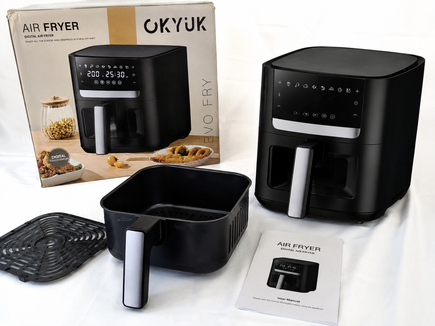 Friggitrice ad Aria OKYUK con Display Touch Digitale e Finestra di Controllo | Nuova