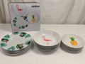 🍍 EXCELSA TROPICAL, SERVIZIO PIATTI IN PORCELLANA, 18 PEZZI, 6 PERSONE, NUOVO