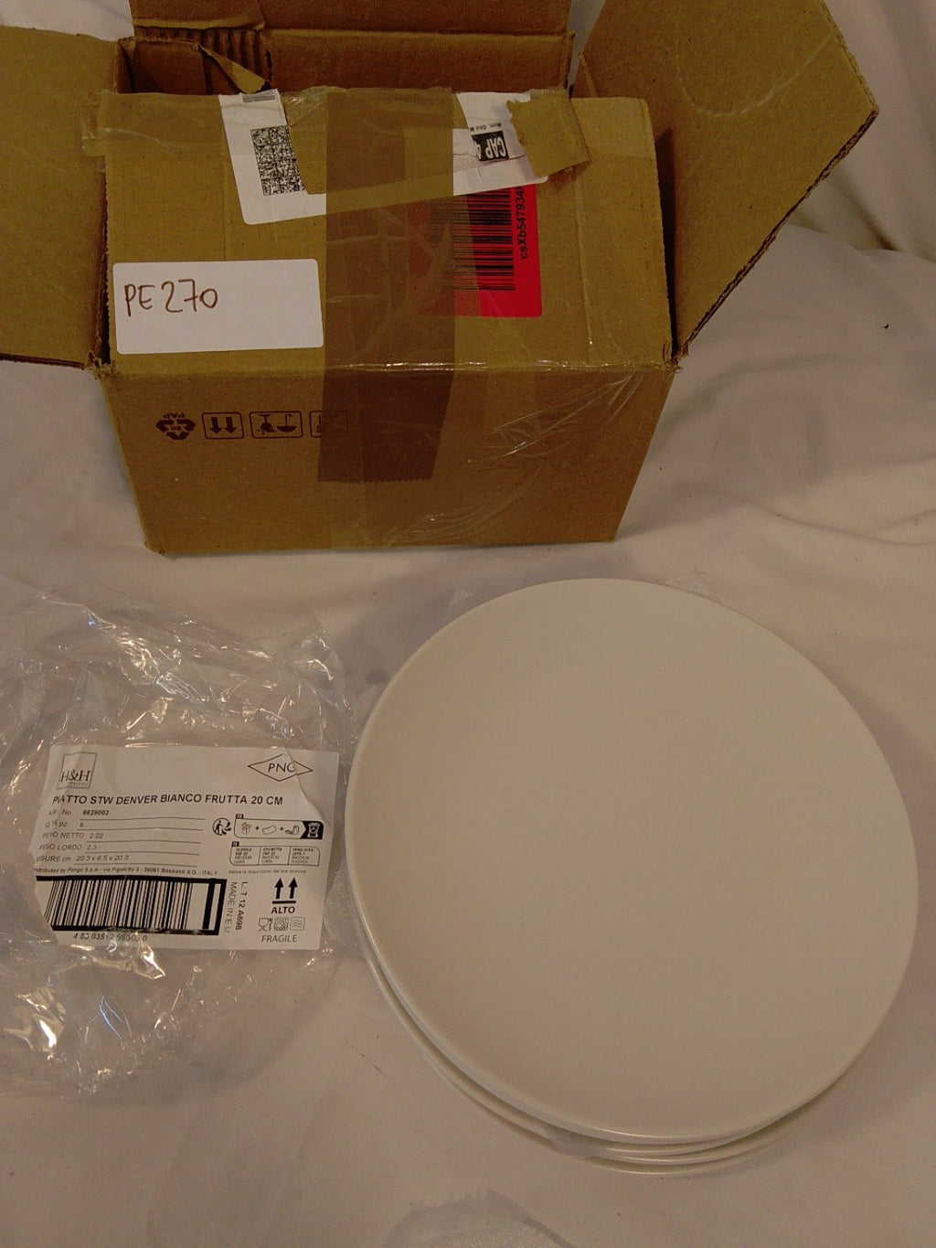 6 Piatti STW Denver Bianco Frutta Ø20 cm | Nuovi