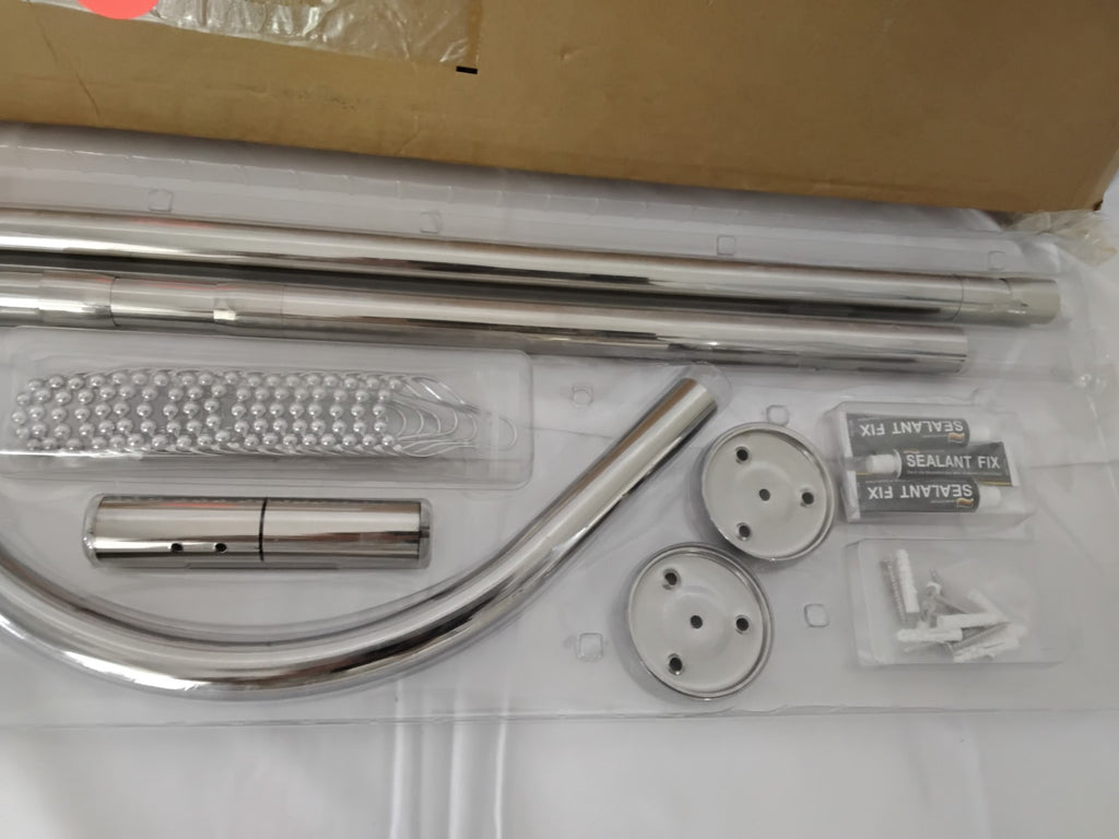 Bastone Angolare per Tenda Doccia a L Regolabile 70-100 × 110-170 cm | Acciaio Inox nuovo