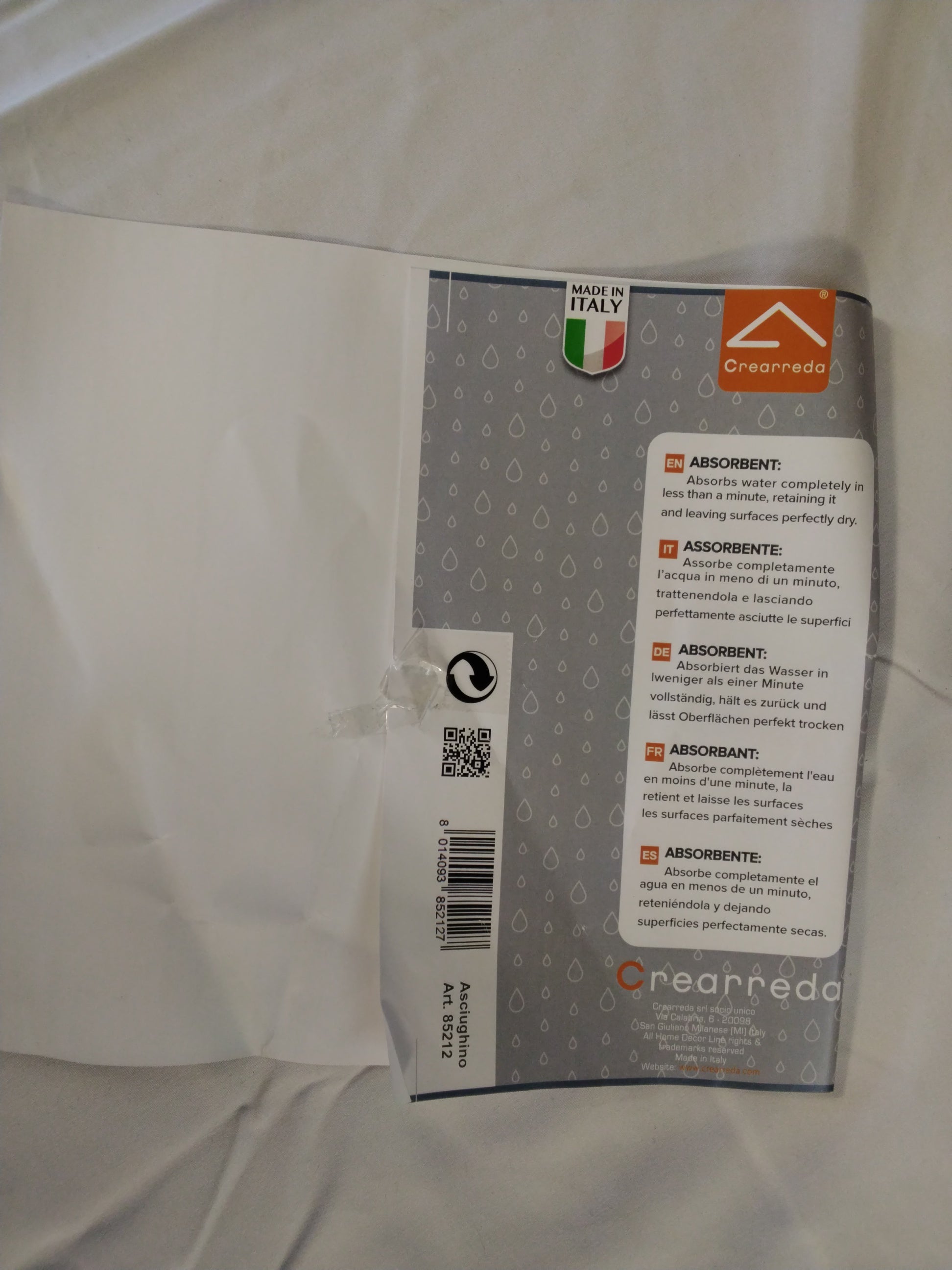 Tappetino Assorbente Multiuso Crearneda Asciughino Green Palms 50 × 120 cm | Made in Italy | Nuovo
