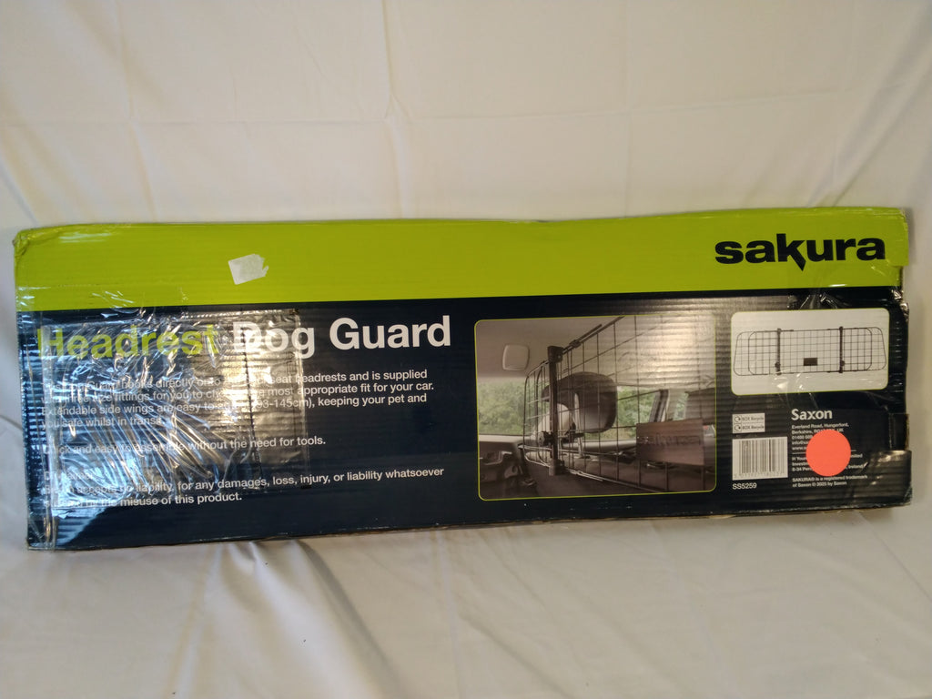 Sakura Headrest Dog Guard Griglia Divisoria Universale per Cani Auto Regolabile 93–145 cm | Fissaggio ai Poggiatesta | Nuova