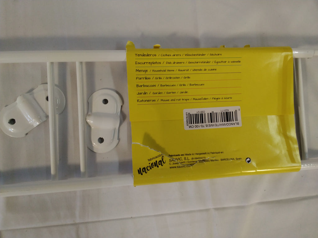 Sauvic Supporto Portavasi Estensibile da Finestra 70–100 cm in Metallo Bianco | Nuovo con Piccole Imperfezioni