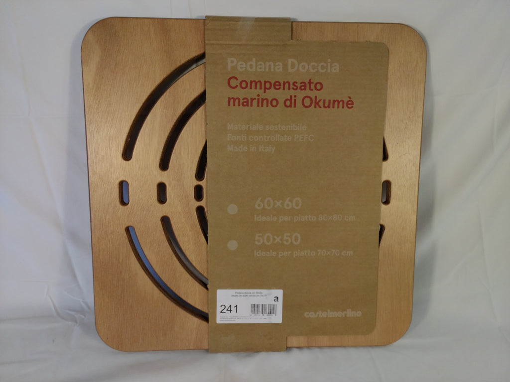 Cavalleri Pedana Doccia in Compensato Marino di Okumè 50 × 50 cm | Made in Italy | Nuova  Descrizione