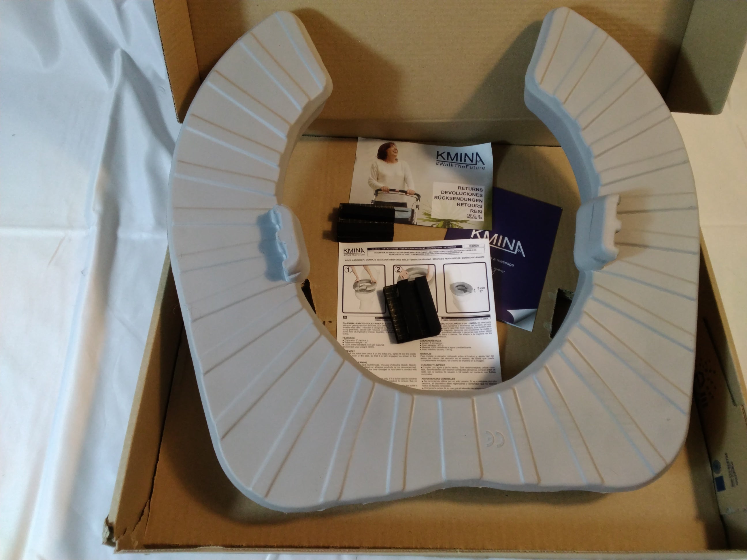 KMINA Rialzo WC Anatomico 10 cm con Fissaggio | Universale | Nuovo