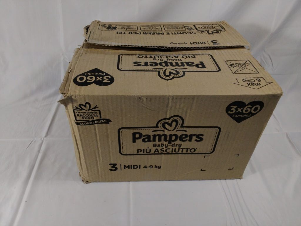 Pampers Baby-Dry Più Asciutto Taglia 3 (4-9 kg) | 180 Pannolini | Nuovi