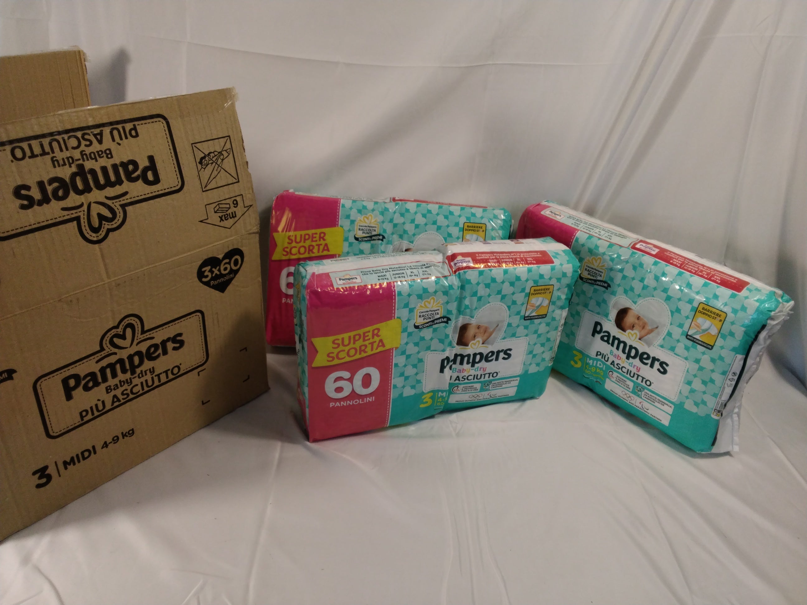 Pampers Baby-Dry Più Asciutto Taglia 3 (4-9 kg) | 180 Pannolini | Nuovi
