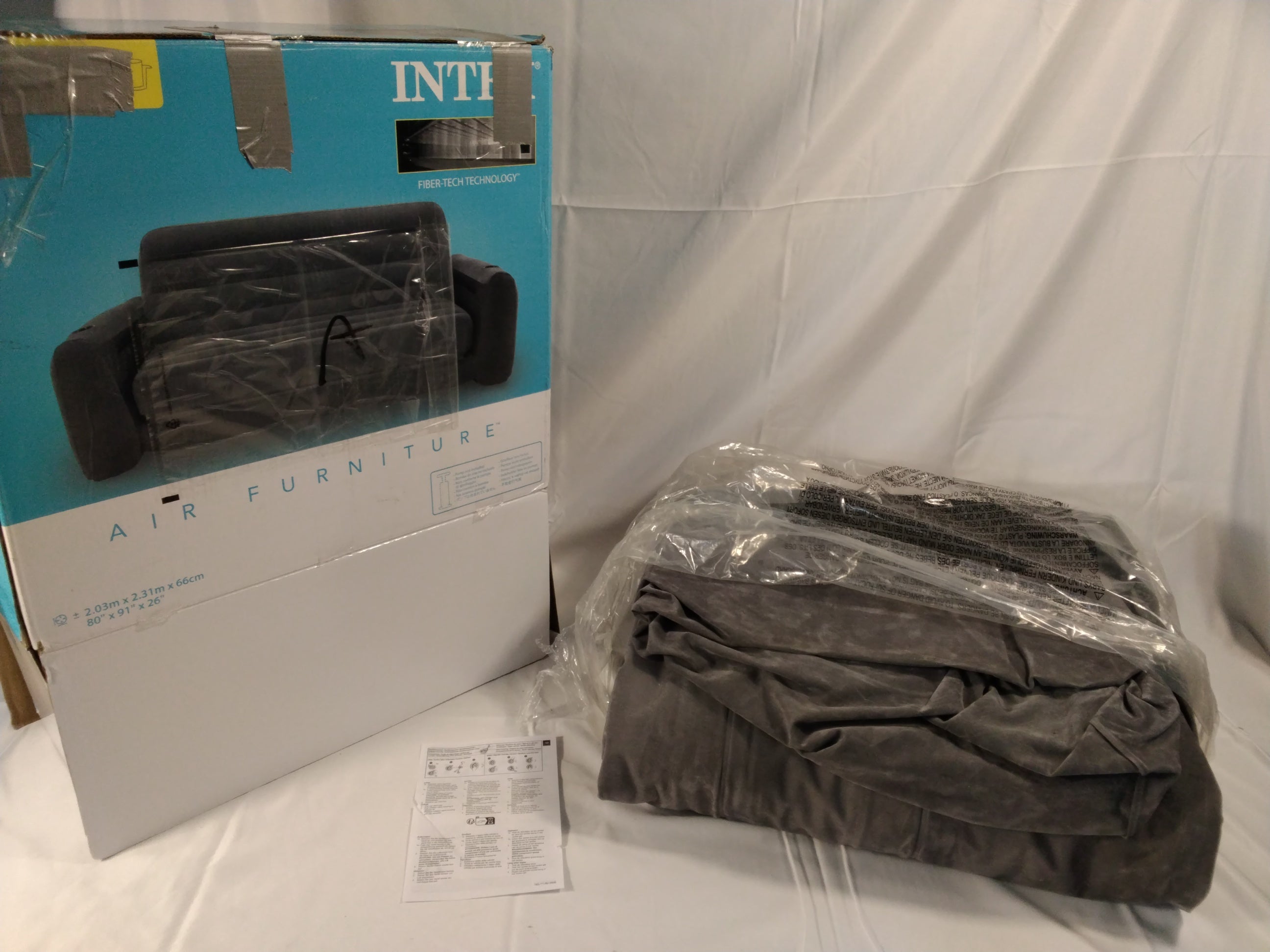 Intex Divano Letto Gonfiabile Pull-Out Fiber-Tech 203×231×66 cm | Nuovo