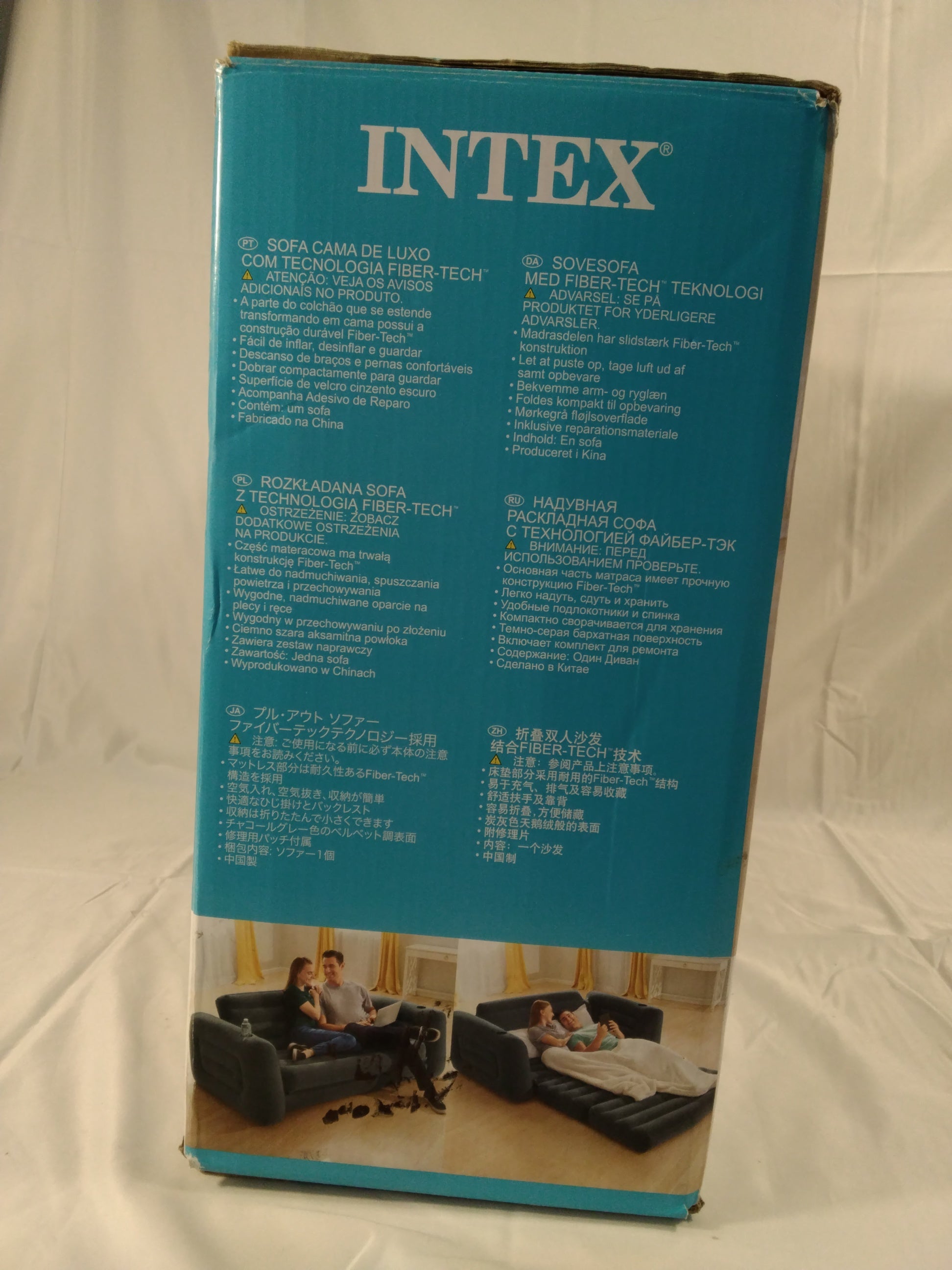Intex Divano Letto Gonfiabile Pull-Out Fiber-Tech 203×231×66 cm | Nuovo
