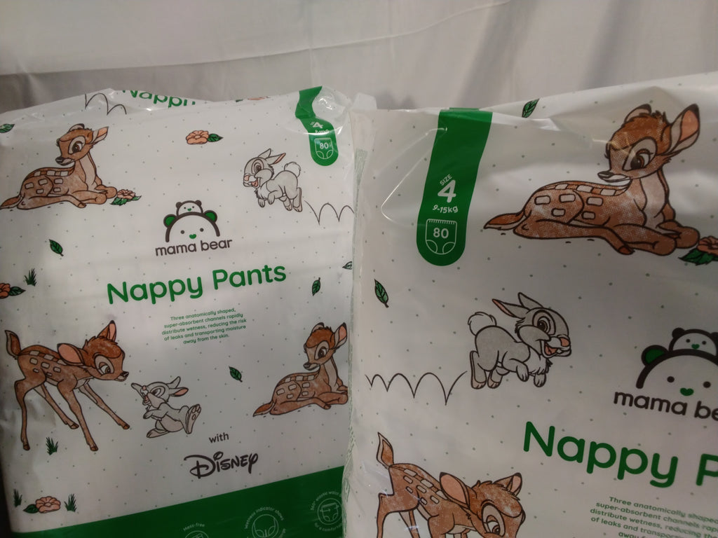 Mama Bear Nappy Pants Disney | Taglia 4 (9-15 kg) | Confezione da 2 x 80 = 160 Pannolini | Nuovi