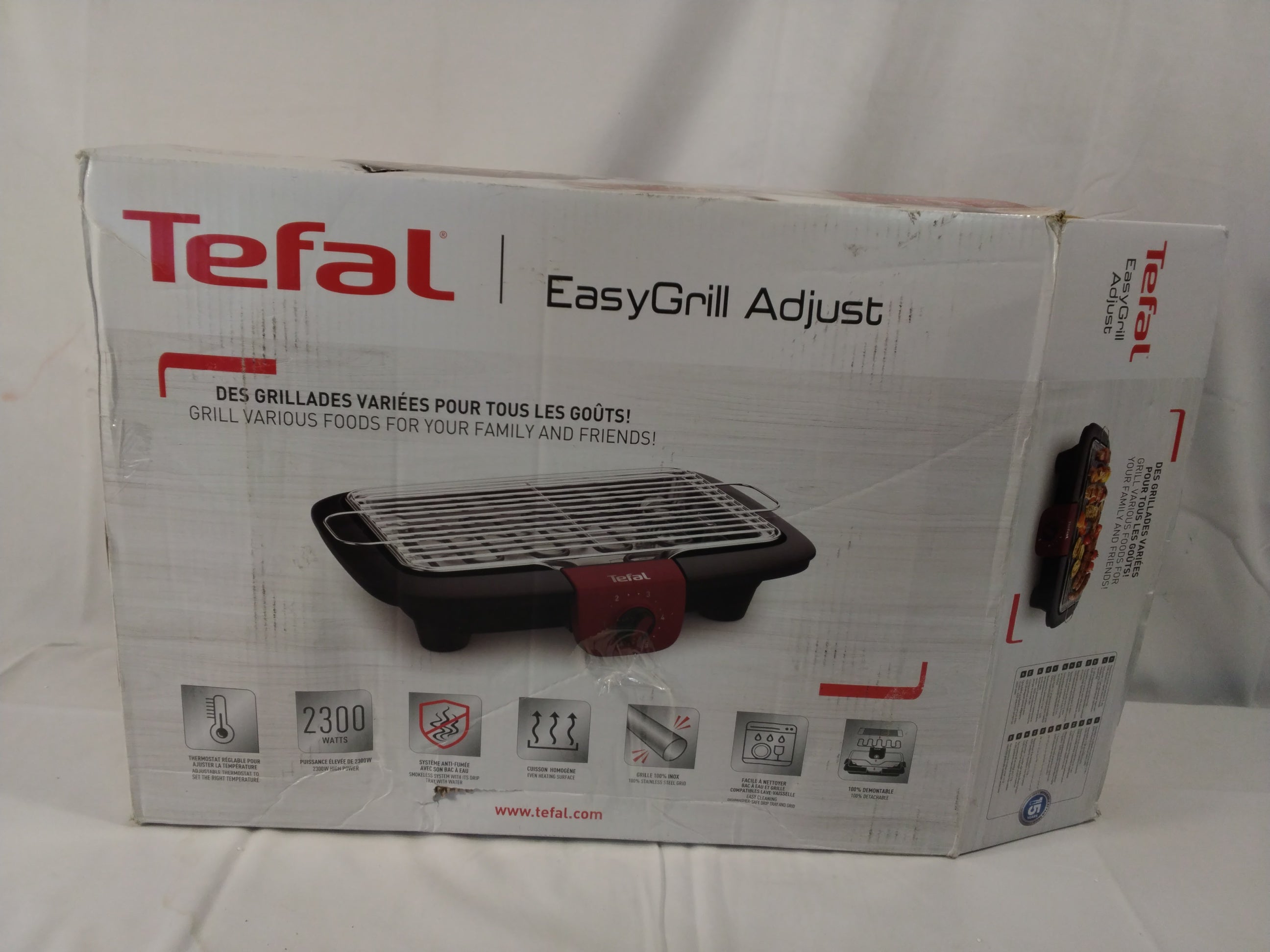 Tefal EasyGrill Adjust Barbecue Elettrico 2300W con Termostato Regolabile | Nuovo