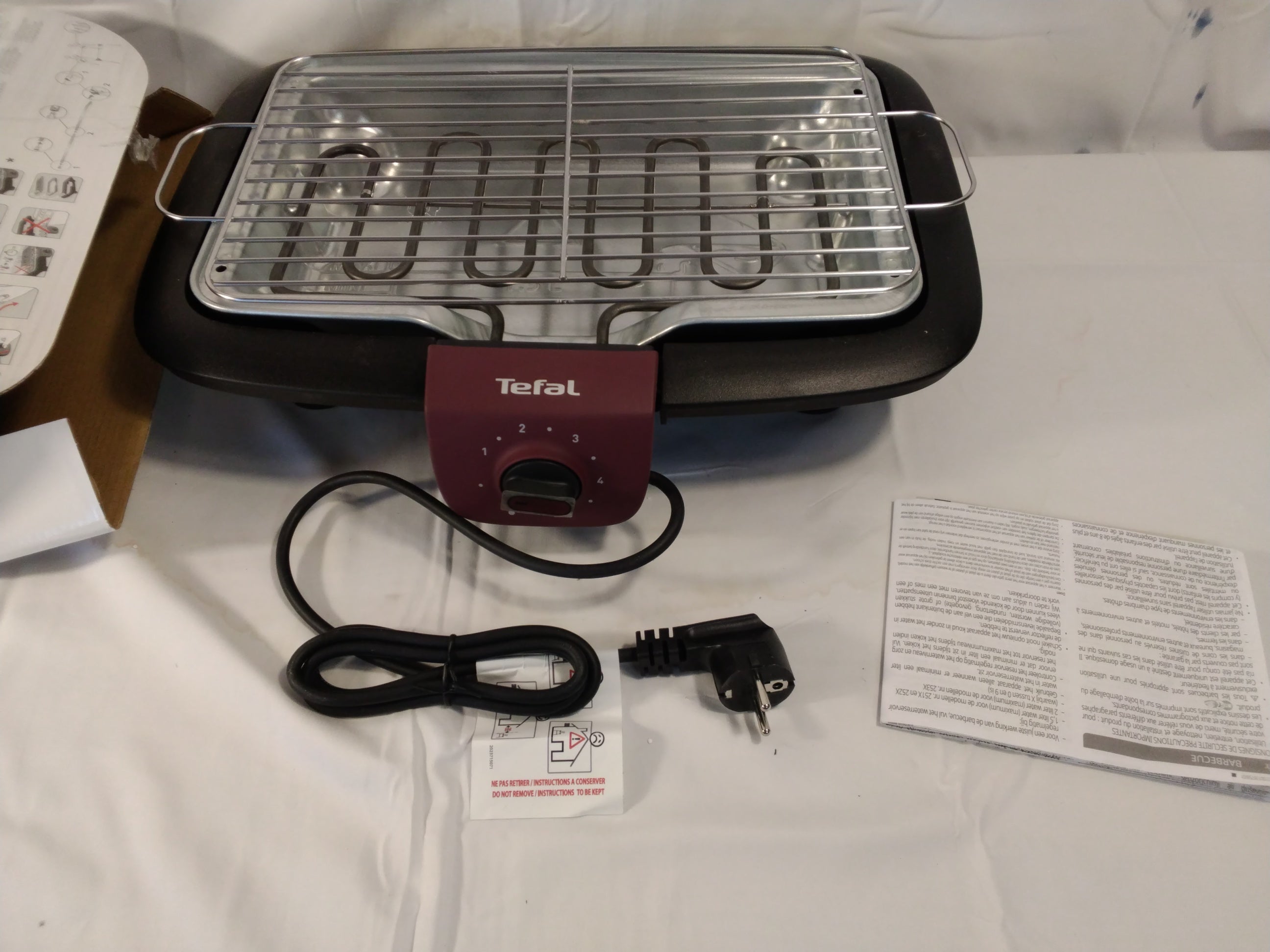 Tefal EasyGrill Adjust Barbecue Elettrico 2300W con Termostato Regolabile | Nuovo