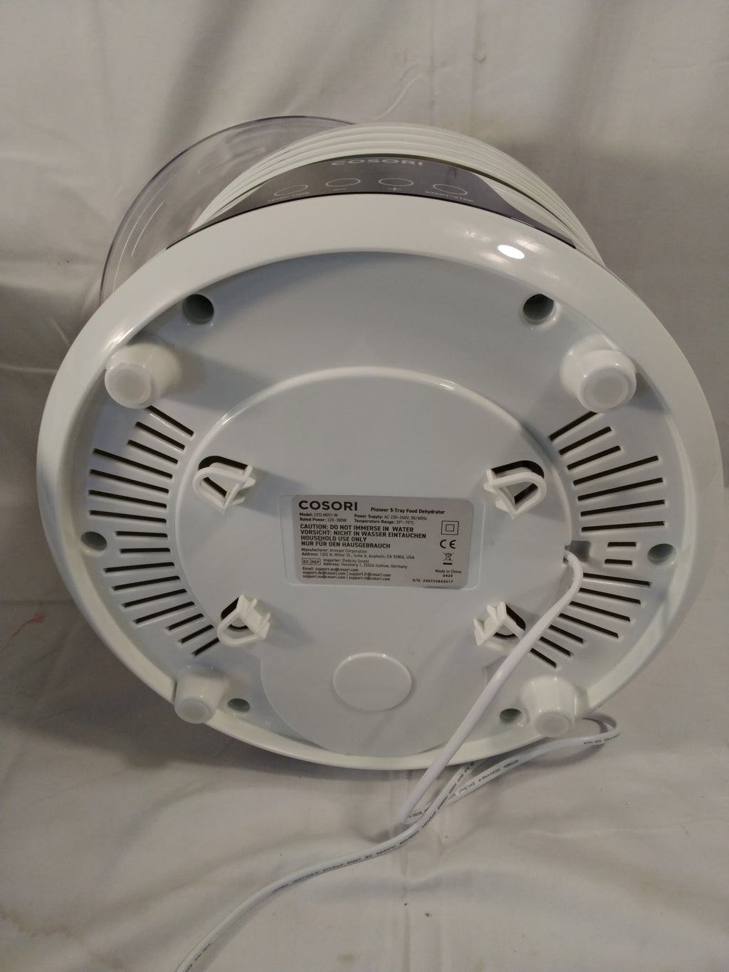 COSORI Pioneer CFD-N051-W Essiccatore Alimentare Digitale 5 Ripiani | 350 W | Timer 48 h | Nuovo