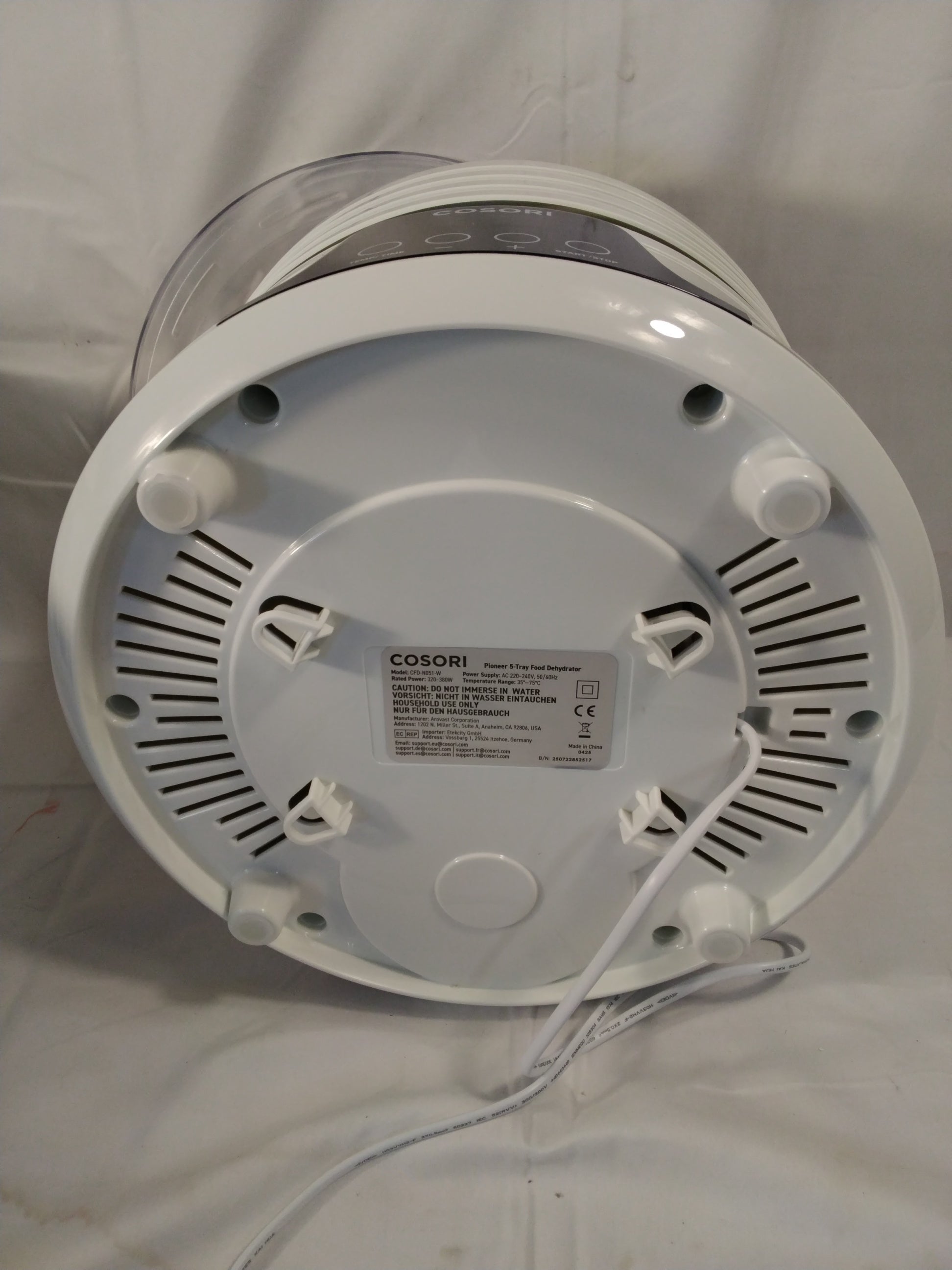 COSORI Pioneer CFD-N051-W Essiccatore Alimentare Digitale 5 Ripiani | 350 W | Timer 48 h | Nuovo