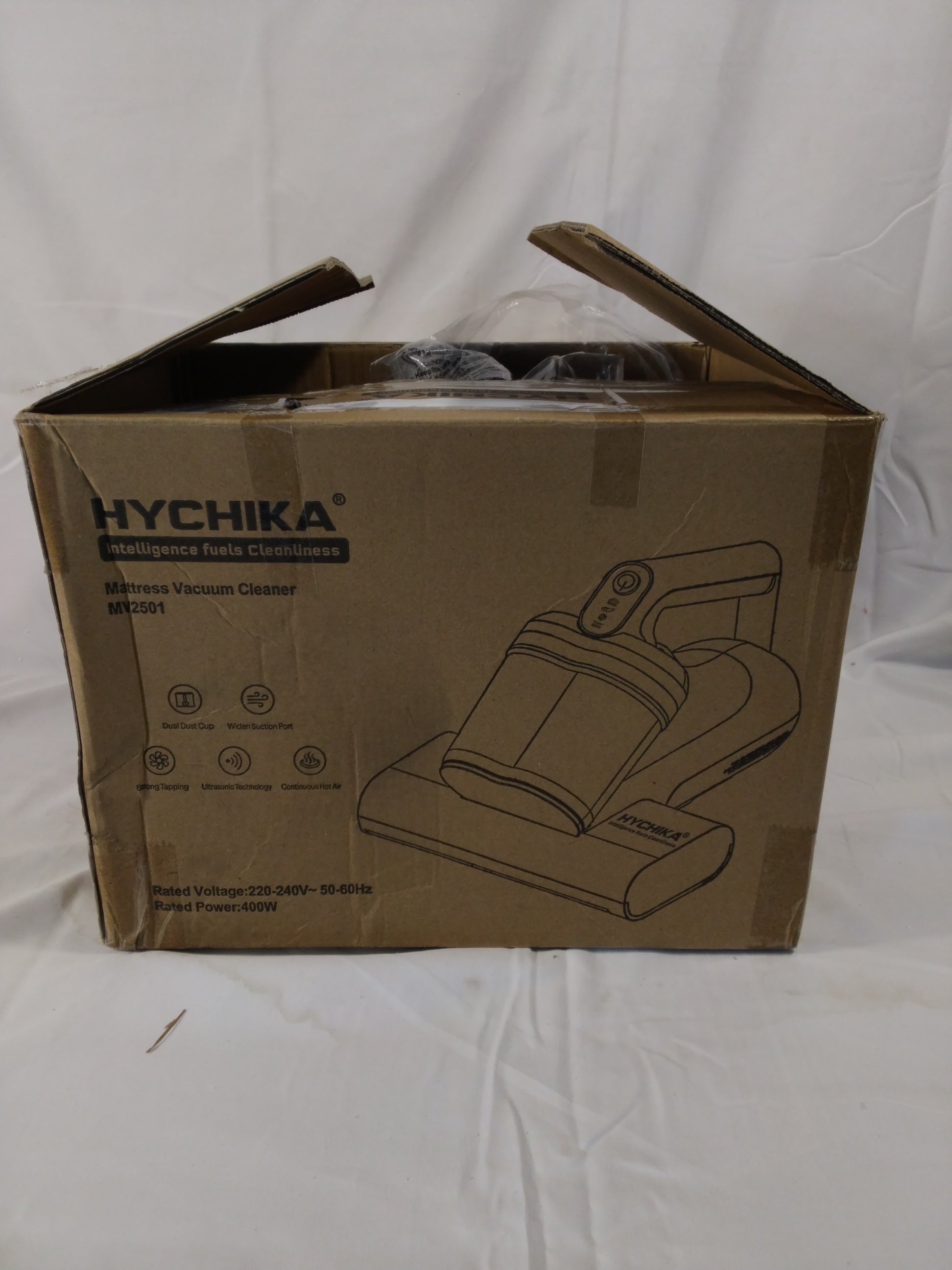 HYCHIKA MV2501 Aspirapolvere Antiacaro per Materassi 400W | UV-C | Ultrasuoni | Aria Calda | 16 kPa | Nuovo