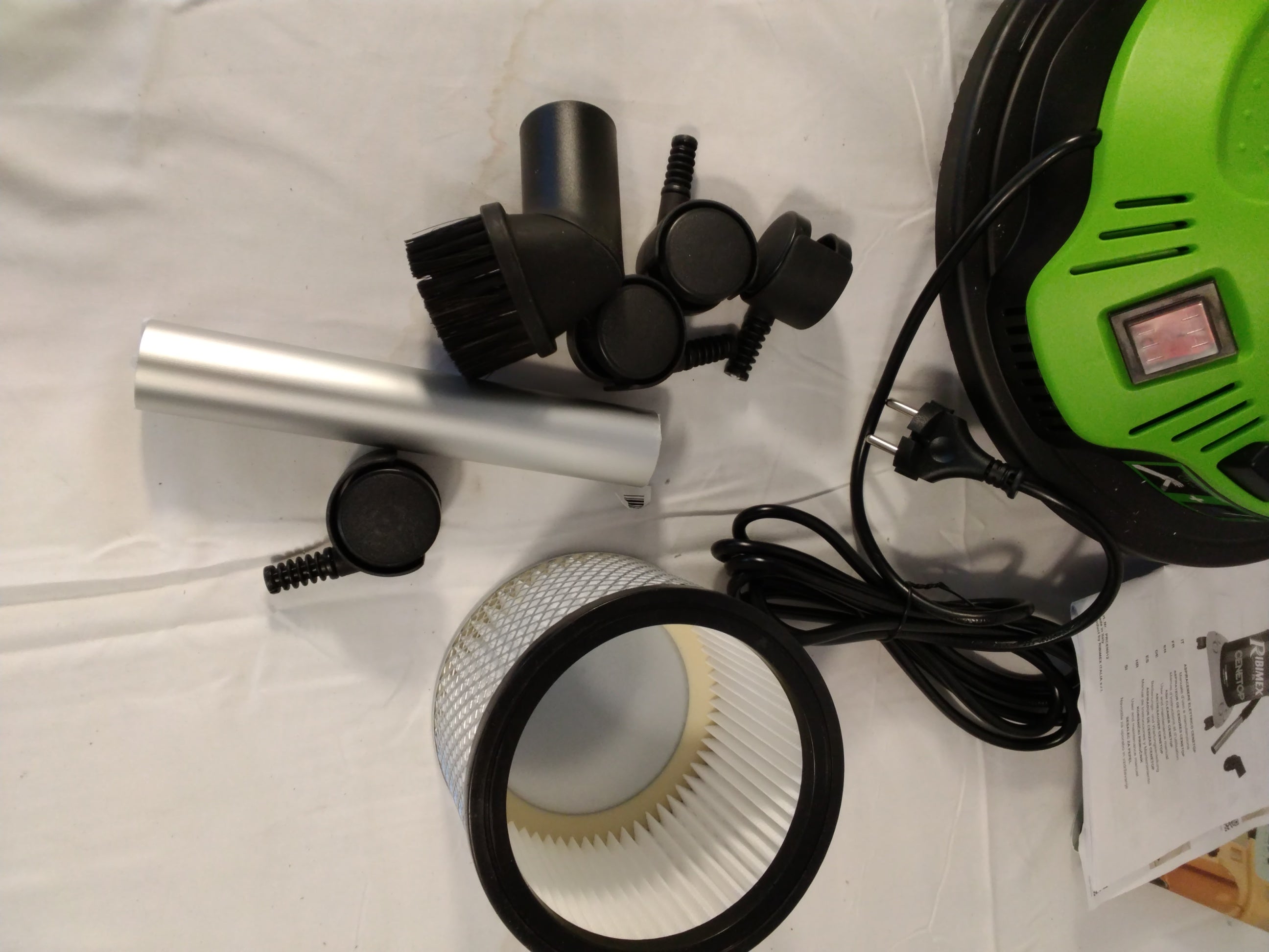 Ribimex Cenetop Serie PRO Aspiracenere Elettrico 1200W con Filtro HEPA e Accessori | Made in Italy Nuovo