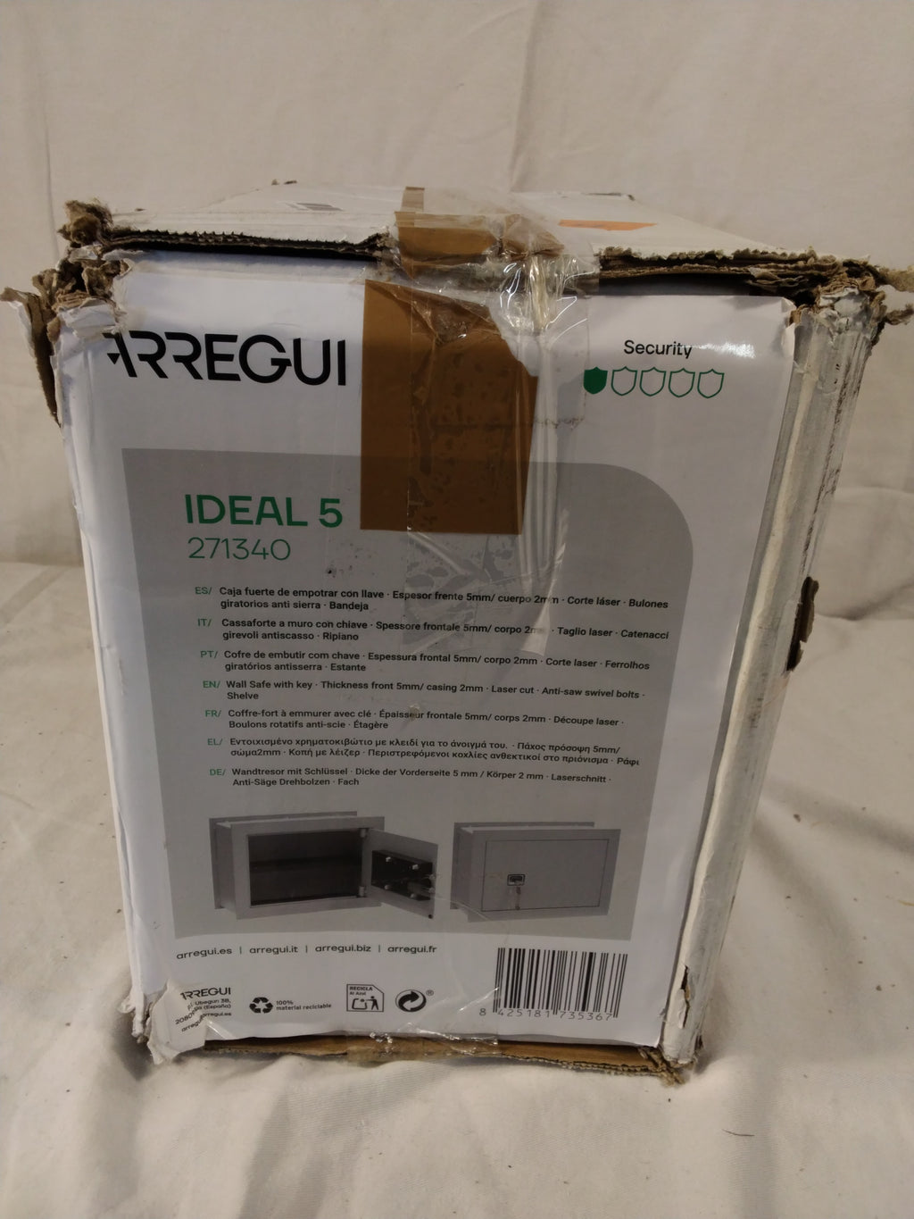 Arregui IDEAL 5 271340 Cassaforte a Muro con Chiave | 14 L