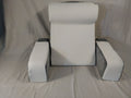 Cuscino Ergonomico per Lettura a Letto con Braccioli e Poggiatesta in Memory Foam | Grigio/Bianco | Come Nuovo