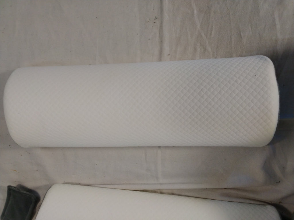 Cuscino Ergonomico per Lettura a Letto con Braccioli e Poggiatesta in Memory Foam | Grigio/Bianco | Come Nuovo