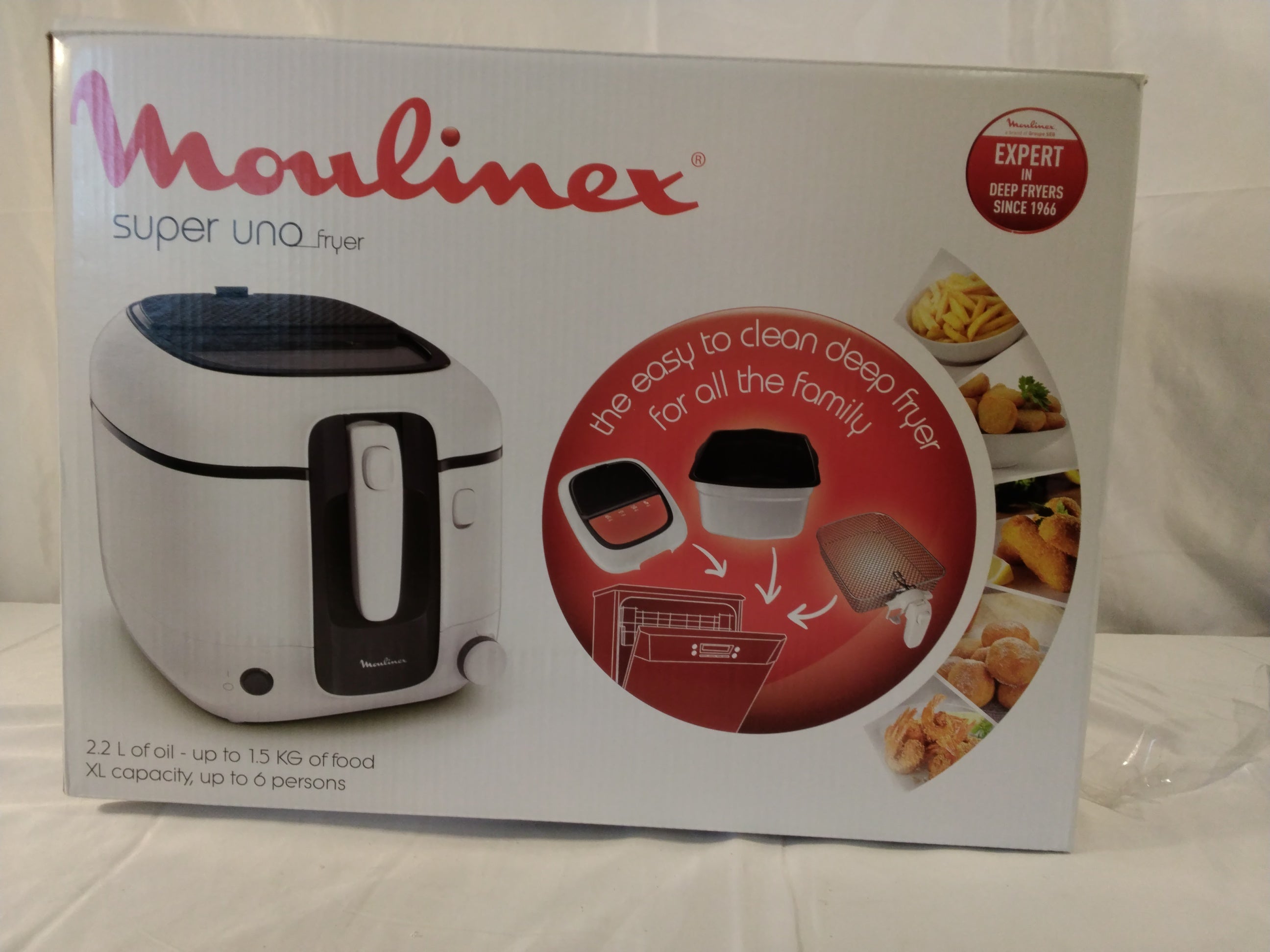 Moulinex Super Uno Friggitrice ad Olio 2,2 L | 1,5 kg | Termostato Regolabile | Nuova con piccolo difetto&nbsp;