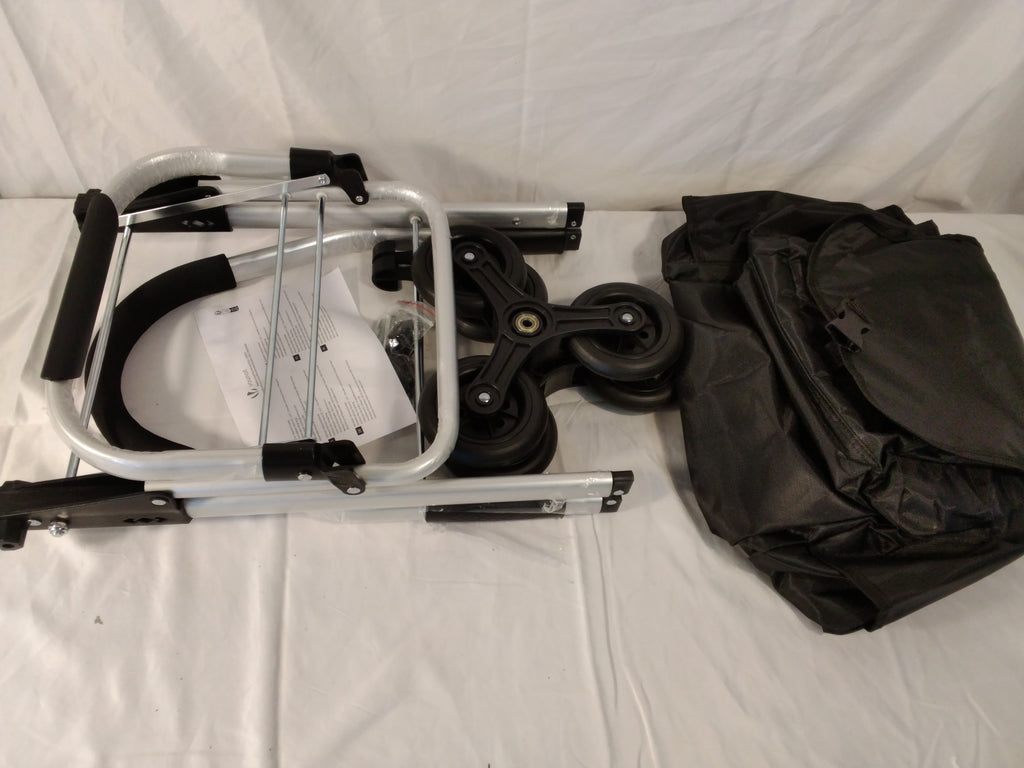 VOUNOT Carrello Portaspesa Pieghevole in Alluminio Saliscale 6 Ruote 58L Nero con Ganci nuovo