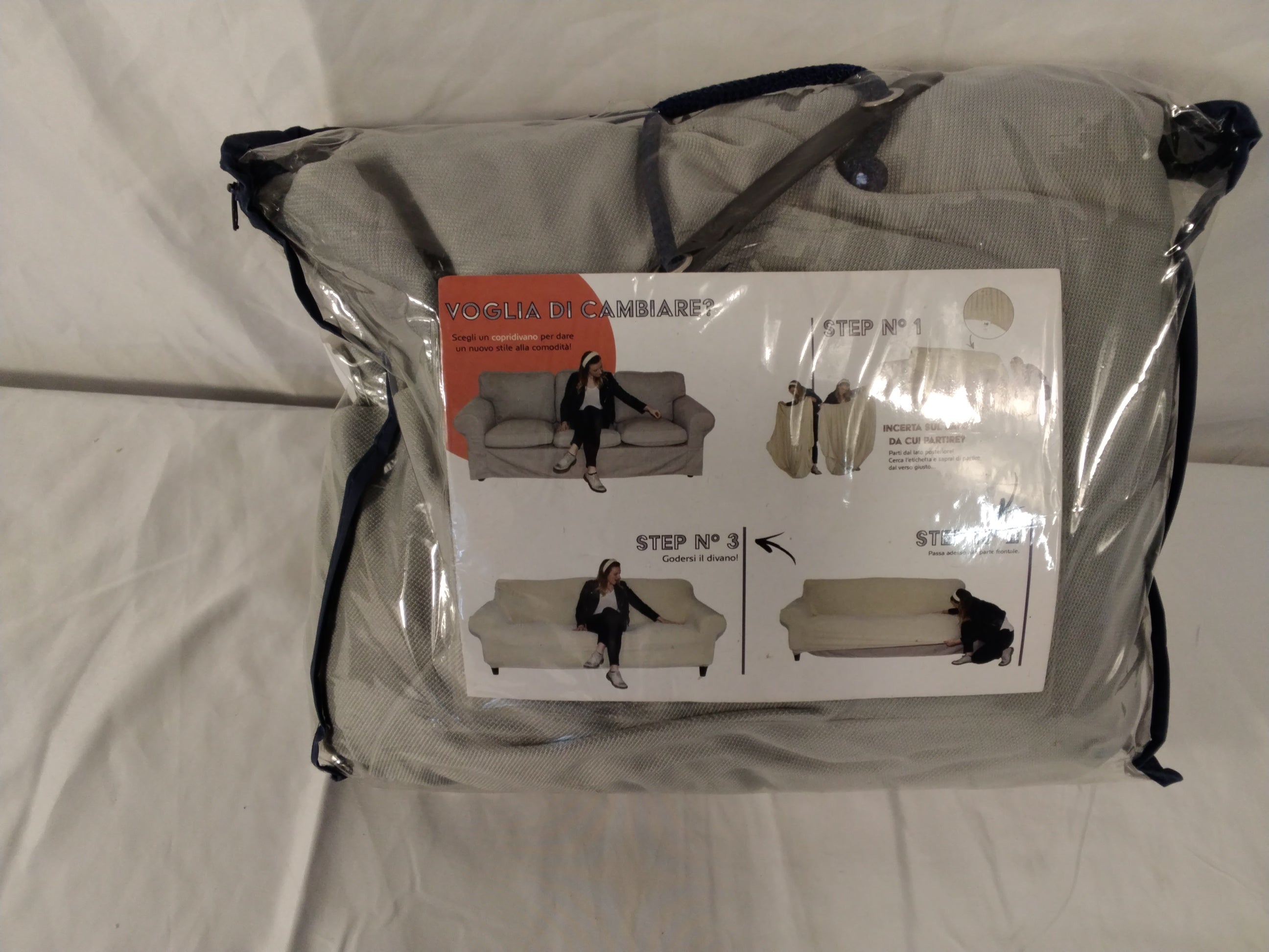 Copridivano IMB Home Bari Pretty Elasticizzato 3 Posti | Grigio Chiaro | Nuovo