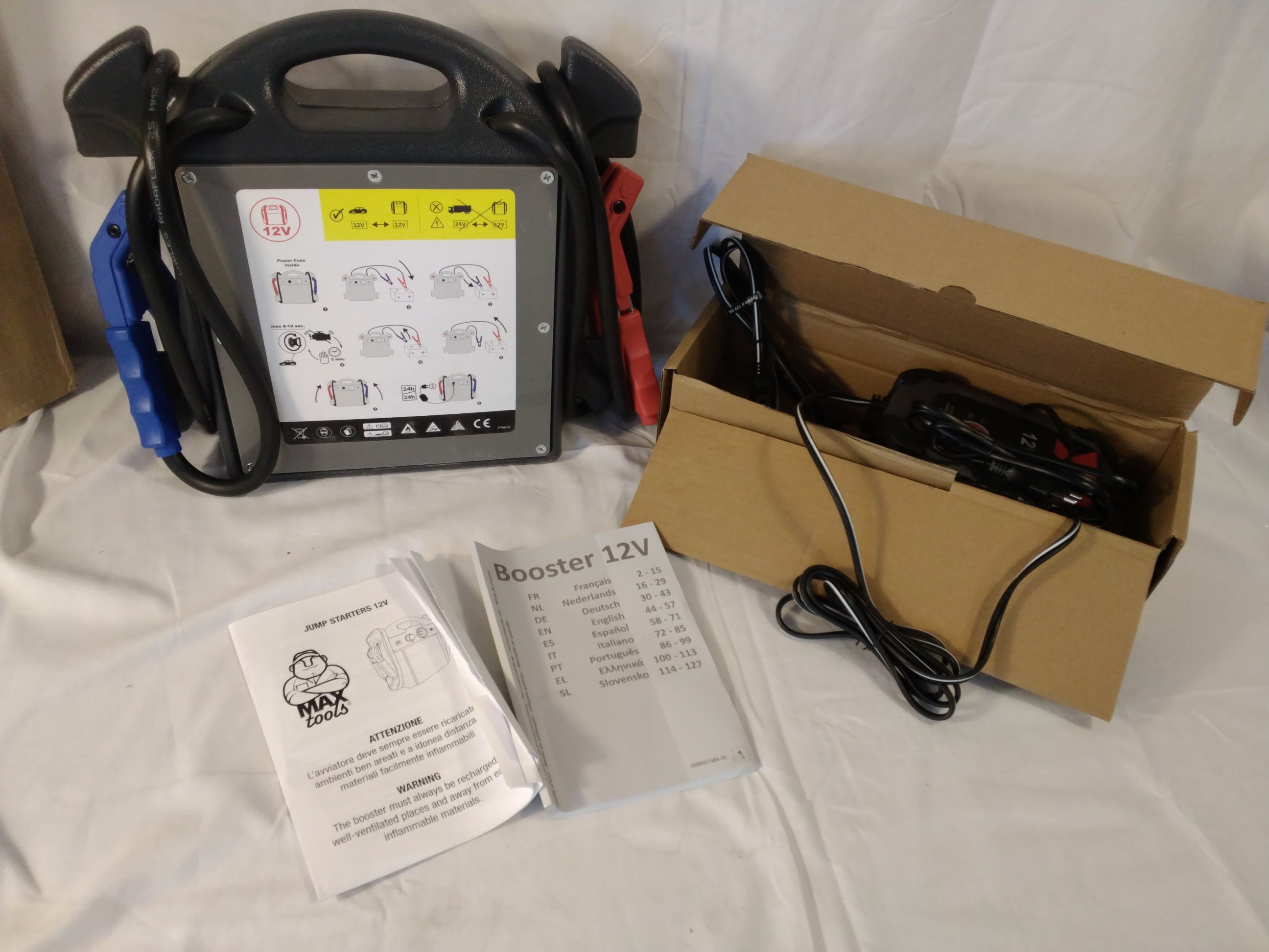 Avviatore di Emergenza MAX Tools JS1000 12V | Jump Starter Portatile 4140A con Caricabatterie | Nuovo