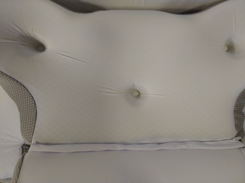 Cuscino Cervicale Ergonomico in Memory Foam con Federa Doppio Lato | Bianco/Grigio | Nuovo
