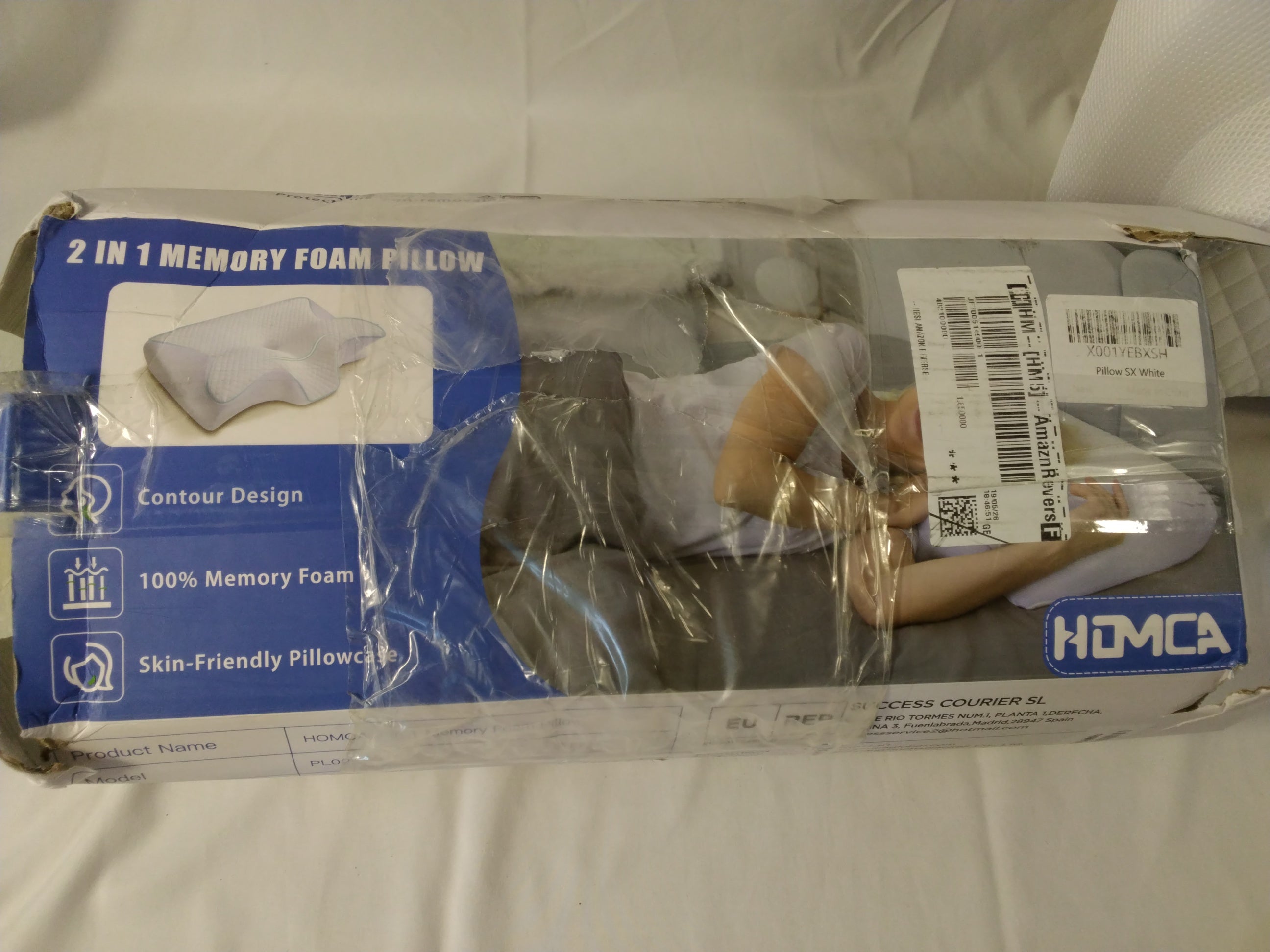 Cuscino Cervicale Ergonomico HOMCA 2 in 1 in Memory Foam | Nuovo