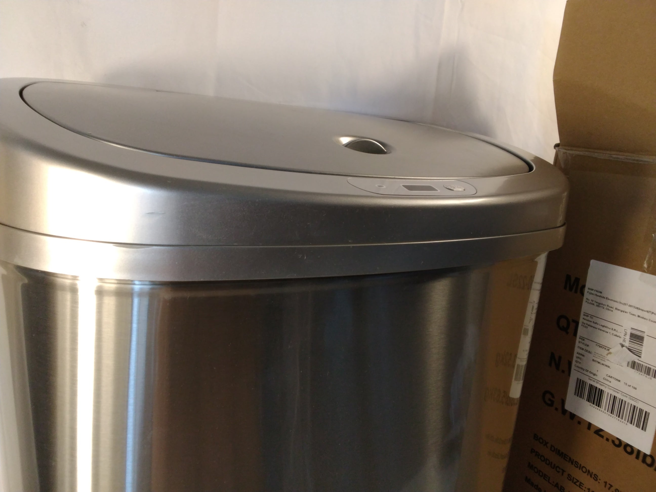 Amazon Basics Pattumiera Automatica con Sensore 50 L in Acciaio Inox | Touchless | Grigio ottime condizioni&nbsp;
