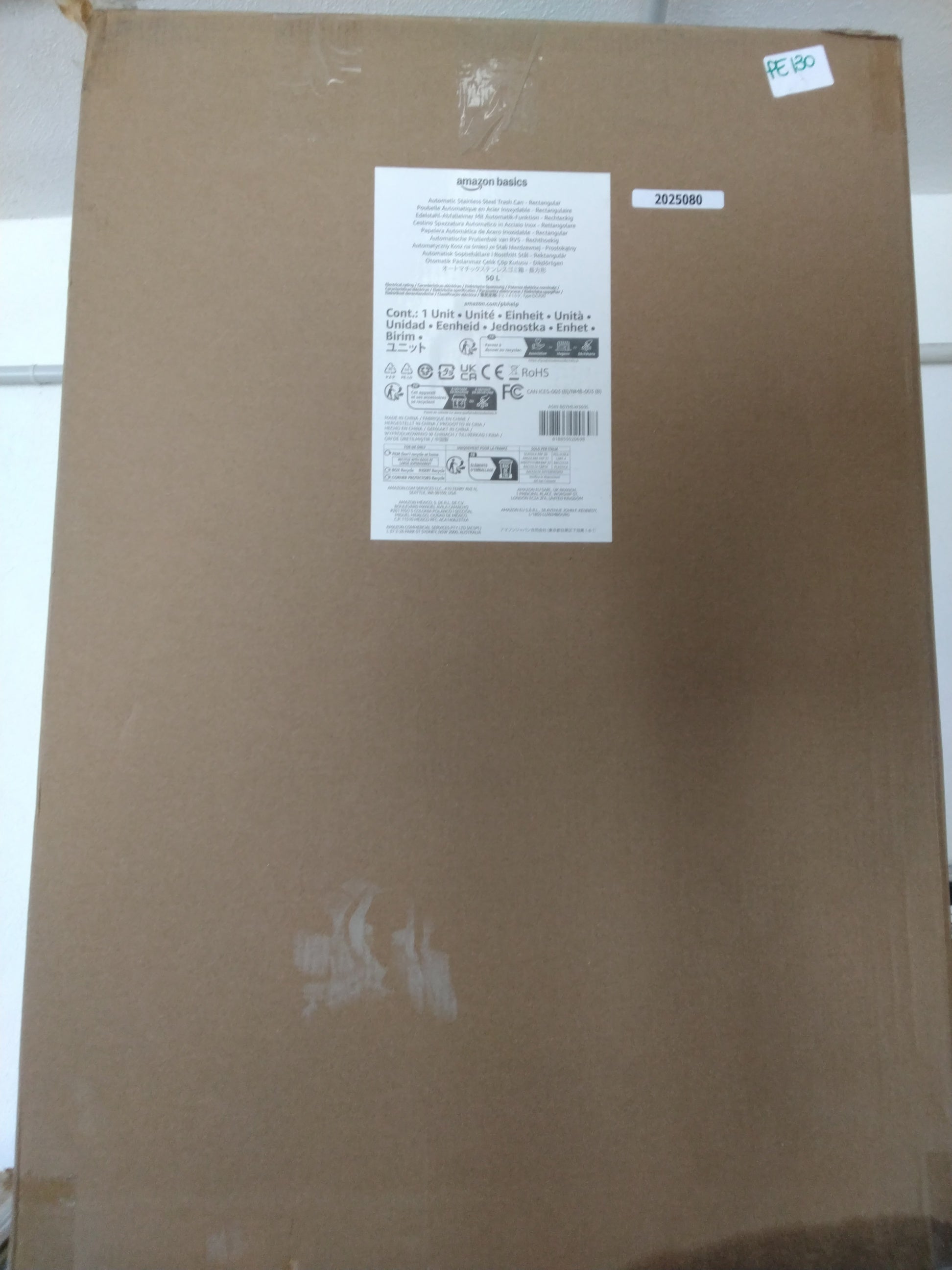 Amazon Basics Pattumiera Automatica con Sensore 50 L in Acciaio Inox | Touchless | Grigio ottime condizioni&nbsp;