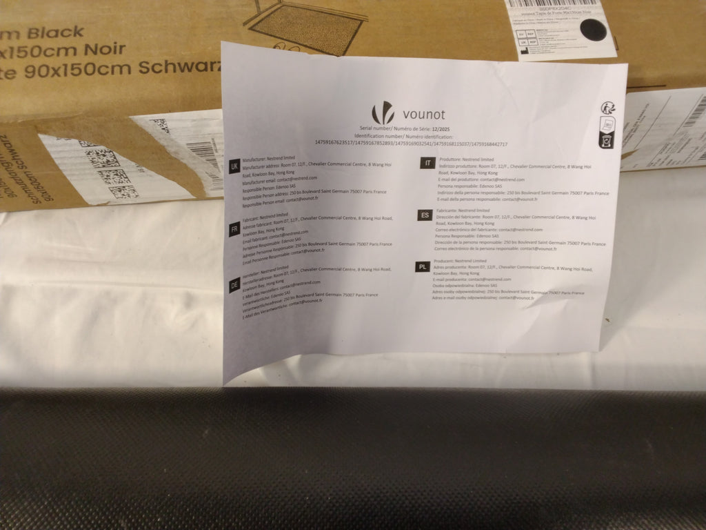VOUNOT Zerbino Ingresso 90×150 cm Nero | Tappeto Antiscivolo per Interno ed Esterno Nuovo