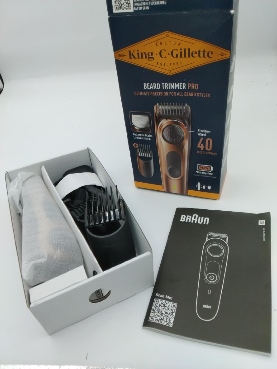 King C. Gillette Beard Trimmer Pro Regolabarba Uomo 40 Lunghezze | Pari al Nuovo