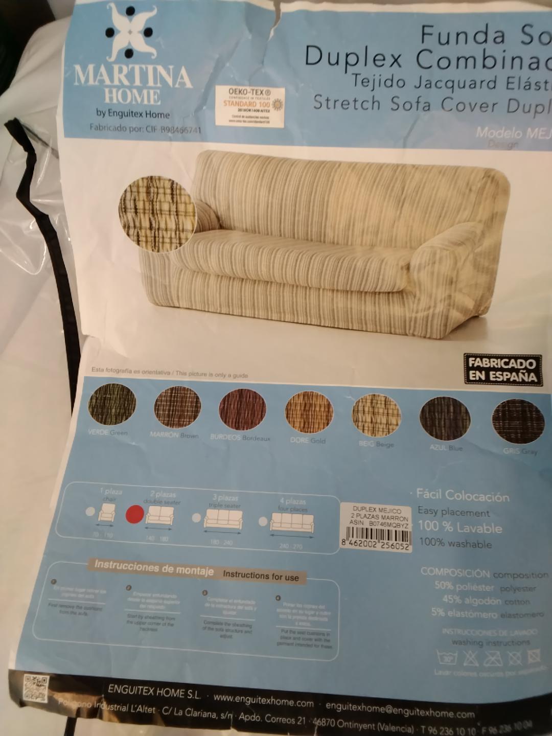 Martina Home Duplex Copridivano 2 Posti | Jacquard Elasticizzato | Marrone | Nuovo