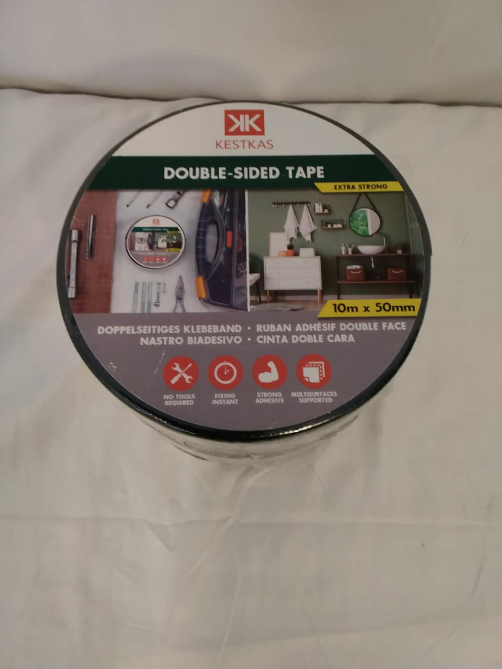 KESTKAS Nastro Biadesivo Extra Forte 10 m x 50 mm | Nero | Multifunzione | Nuovo