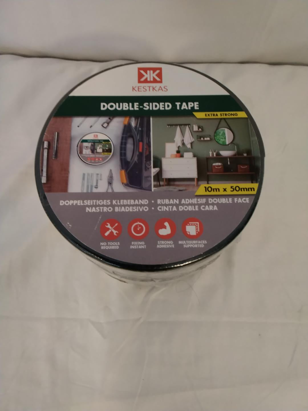 KESTKAS Nastro Biadesivo Extra Forte 10 m x 50 mm | Nero | Multifunzione | Nuovo