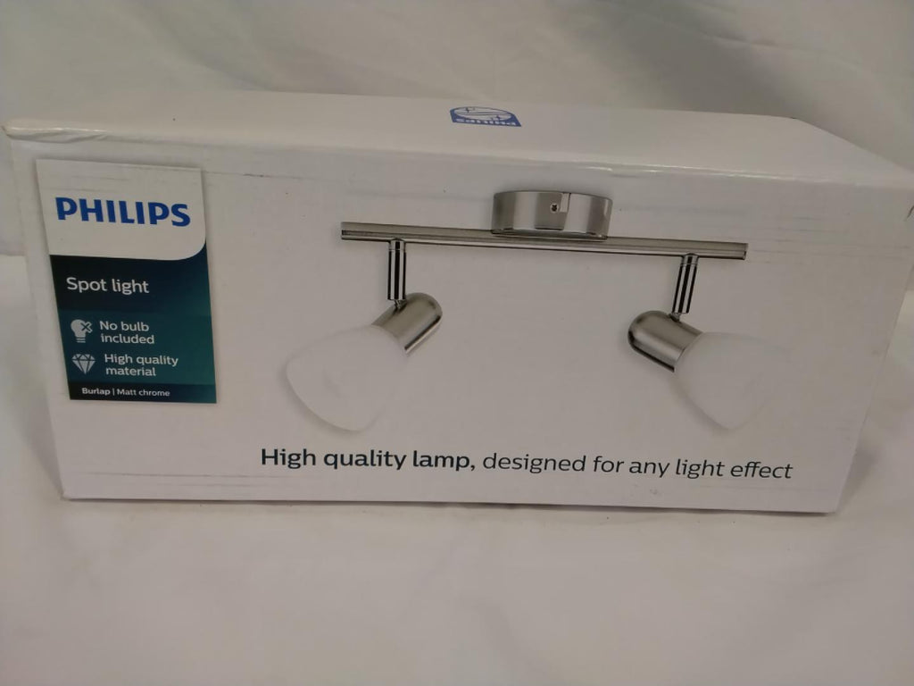 PHILIPS Burlap Faretto a Soffitto 2 Luci E14 | Cromato Opaco | Nuovo